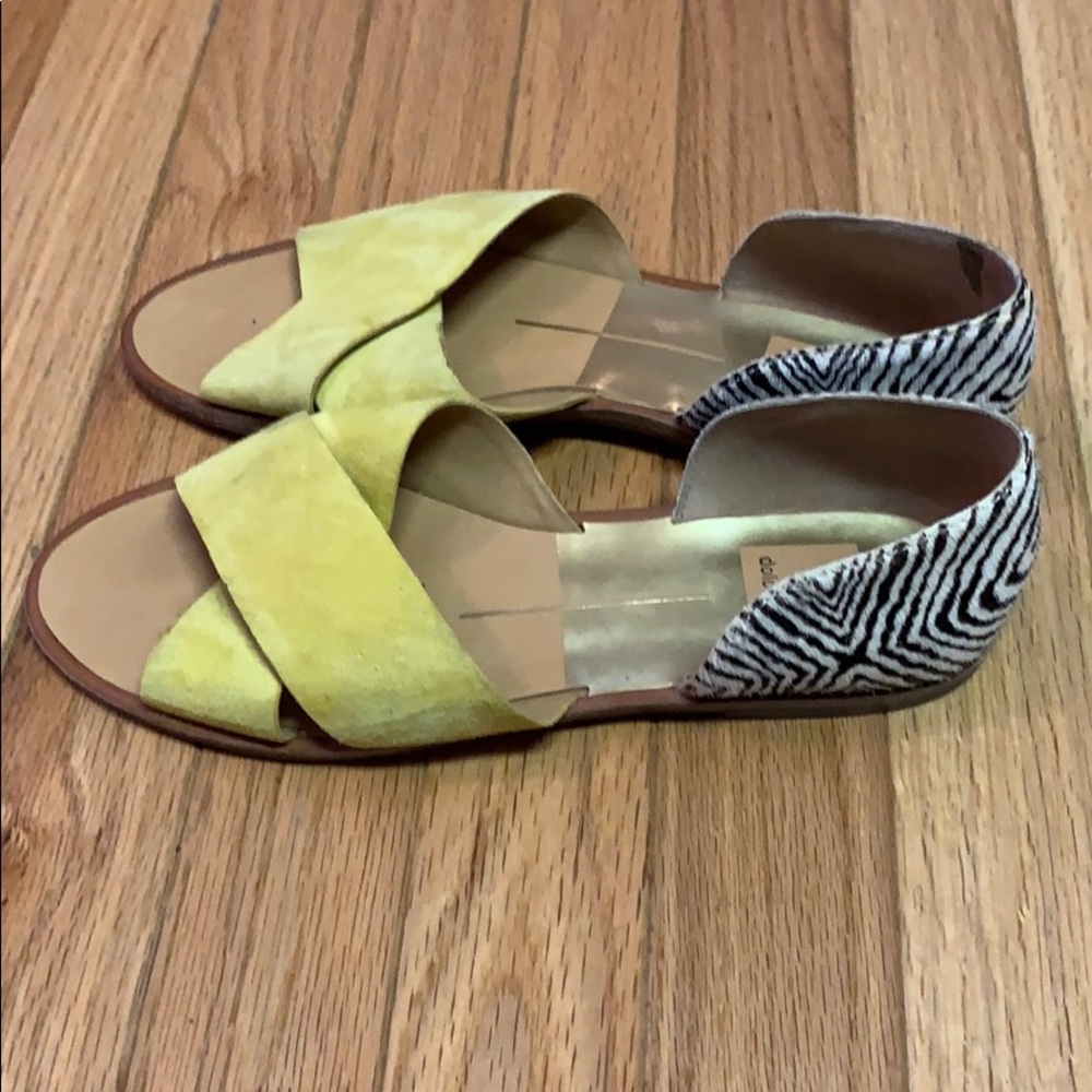 Dolce Vita Animal Print/Mustard Suede Slide 7.5